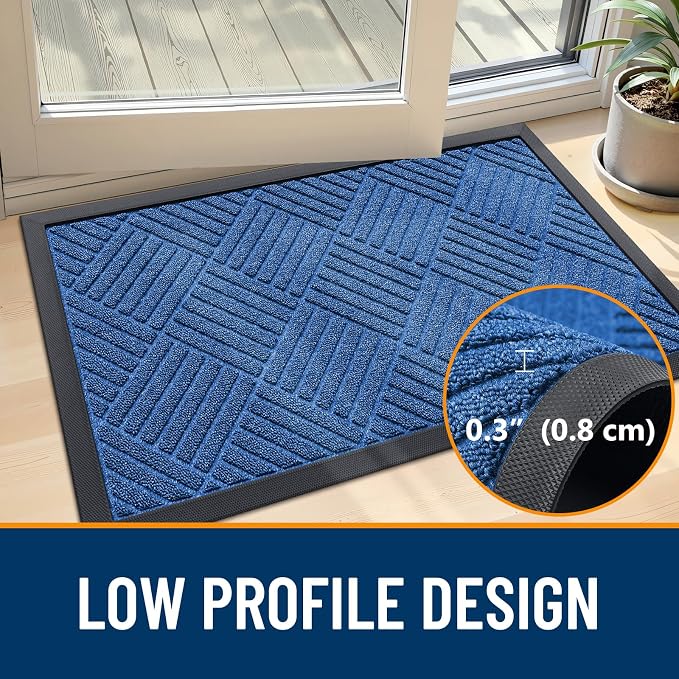 OLANLY Front Door Mat Outside Entrance 35x23, Heavy Duty Sturdy Natural Rubber - Image 4