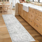 2x8 Hallway Runner Rug: Washable Vintage Floral Entryway Rugs Low Pile Non-Slip - Image 4