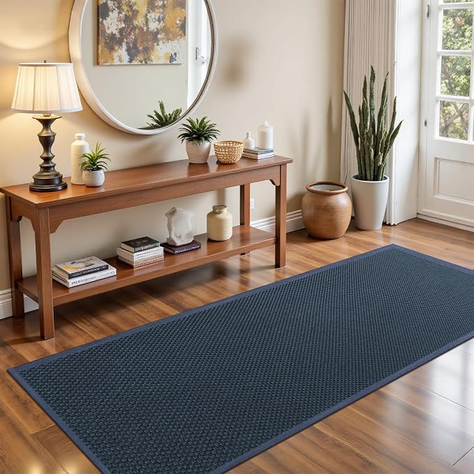 LEKEEPGO Long Hallway Door Mat 24"x59", Door Mat Indoor Entrance, Cyan Blue | - Image 8