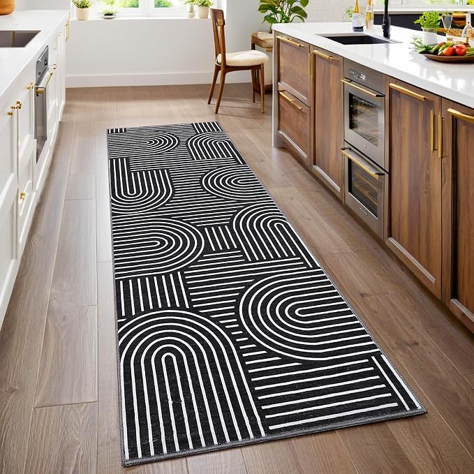 ROYHOME Modern Rug 2x6 Runners for Hallways, Abstract Kitchen Runner Rugs Non by ROYHOME