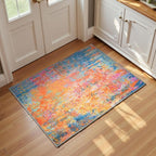 Entrance Rugs Indoor 2x3 Colorful Entry Rug Washable Abstract Rainbow Small by OmpaaHomeDecor