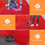 Red Shag Area Rugs for Bedroom Living Room, Ultra Soft Fluffy Christmas Area - Image 9