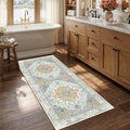 RELEANY Area Rugs Runner 2'6"x5' Washable Non-Slip, Floral Vintage Distress by RELEANY
