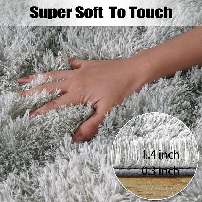 qulint 5x7 Area Rugs for Living Room, Soft Fluffy Rug for Bedroom Shag Shaggy - Image 2