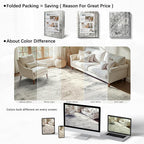 DCX 4x6 Beige Rug, Machine Washable Stain Resistant Distressed Vintage Rug - Image 4