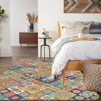 Colorful Mandala Floral Area Rug 5x7 Rust, Washable Large Rugs - Image 6