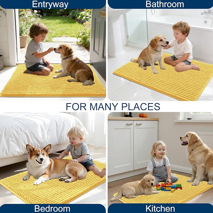 OLANLY Dog Door Mat for Muddy Paws 44x24, Ultra Absorbent Chenille Mud Doormat - Image 8