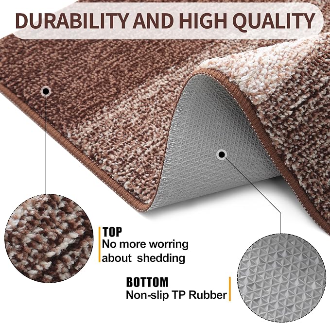 Kitinjoy Indoor Outdoor Door Mat, 59x32 Non-Slip Absorbent Dirt Trapper - Image 3