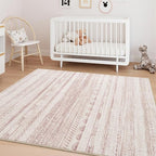 3x5 Pink Area Rug Machine Washable Non Slip Rug Distressed Neutral Moroccan - Image 3