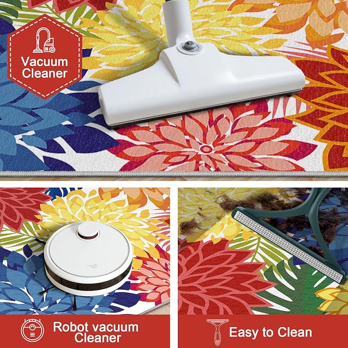 Arenarug 2x3 Colorful Washable Small Rug Tropical Botanical Modern Floral - Image 5