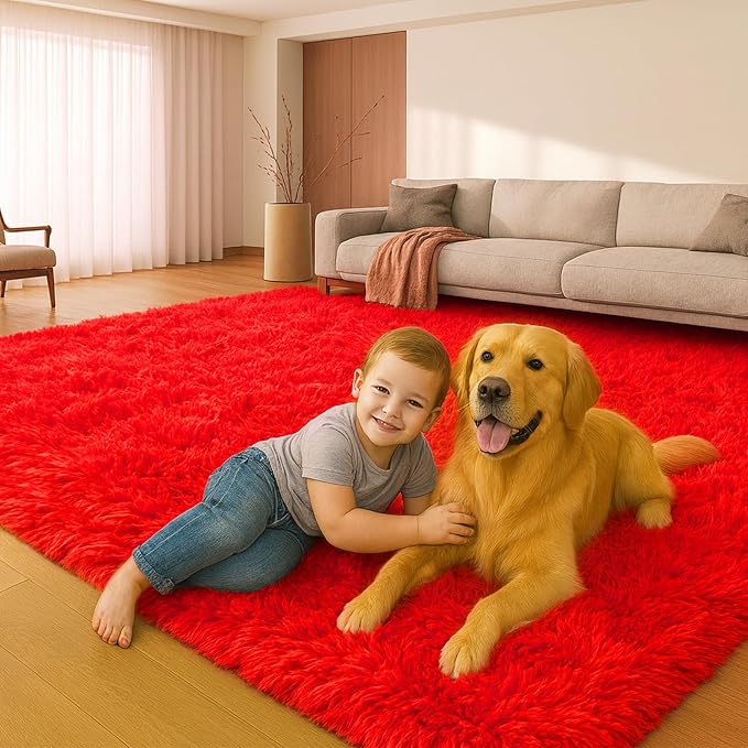 6x9 Rugs for Living Room, Rugs for Bedroom, Plush Fluffy Carpet, Non-Slip by Mtandyx