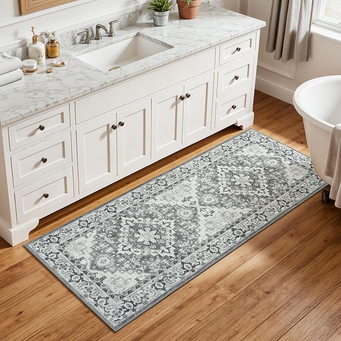 Lessymo 2 x 5 Runner Entryway Rug, Machine Washable Kitchen Rugs Boho Faux Wool - Image 7