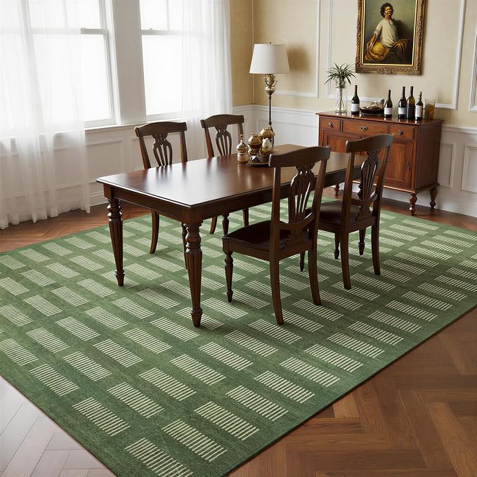 Washable Rugs 8x10 Area Rugs for Living Room, Ultra Soft Faux Wool Retro Carpets - Image 6