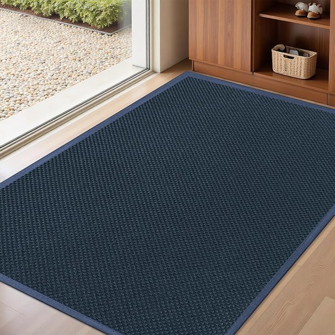 LEKEEPGO Large Indoor Door Mat 32"x47", Door Mat Indoor Entrance, Cyan Blue | by LEKEEPGO