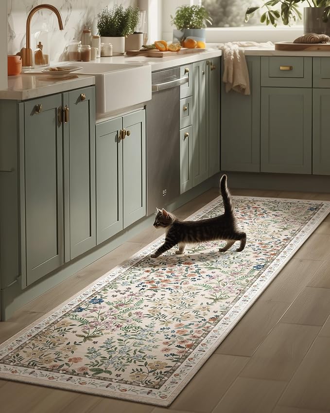 Washable Kitchen Rug Runners for Hallways: 2'x6' Bedroom Rug Non Slip Low-Pile by palohom
