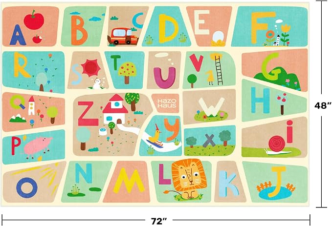 4x6 Preschool Kids Alphabet Rug – Washable ABC Learning Carpet - Image 2