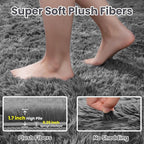 6x9 Area Rugs for Living Room Rug: Soft Fluffy Shag Light Gray Rugs for Bedroom - Image 5