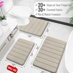 OLANLY Memory Foam Bath Mat 44x24, Super Soft Absorbent Bathroom Rugs, Quick Dry - Image 2