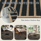 Lahome Enfys Modern Geometric Easy Jute Rug, 6x9 Area Rugs - Image 3