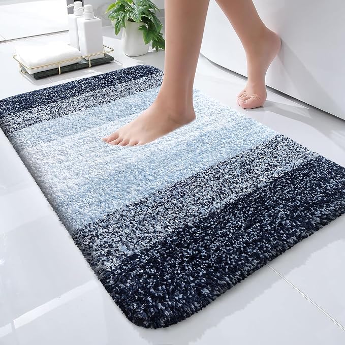 OLANLY Small Bathroom Rugs Mat 24x16, Extra Soft Absorbent Microfiber Bath Rugs by OLANLY