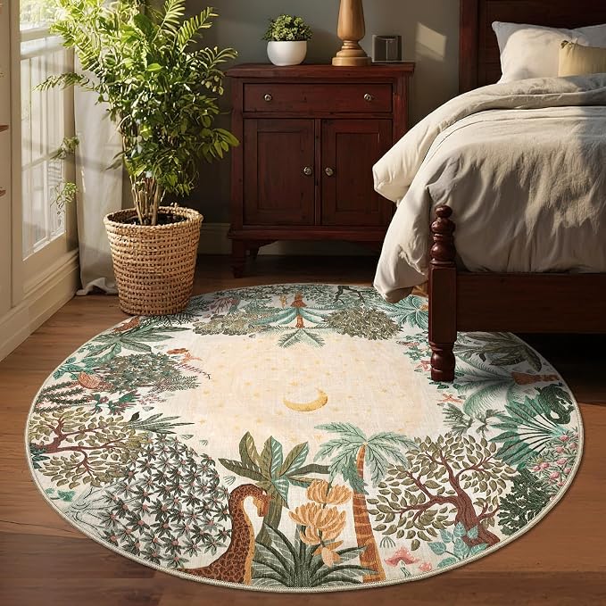GarveeHome Round Area Rugs 5ft for Bedroom - Image 2