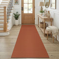 KOZYFLY Orange Runners for Hallway 2.5'x8', Washable Runner Rug, Woven Non Slip by KOZYFLY