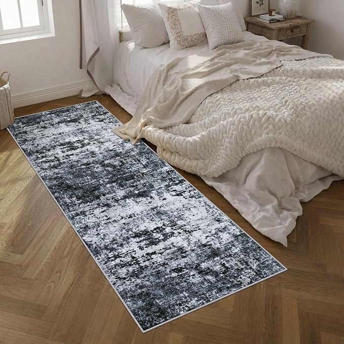 Washable Area Rug 3x10 Entryway Rug: Washable Modern Abstract Soft Thin Rug - Image 2