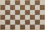 GarveeHome Checkered Terracotta Brown 2x3 Washbale Rug Door Mat Geometric - Image 5