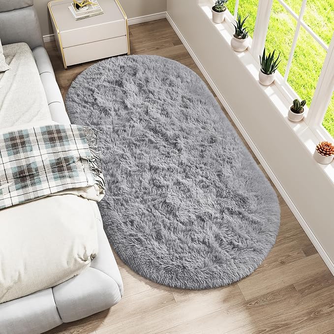 LOCHAS Bedroom Rug 2.6' x 5.3', Soft Oval Throw Rugs Carpet - Image 7