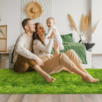 2x10 Feet Tie-Dye Green Shag Fluffy Rug - Image 4