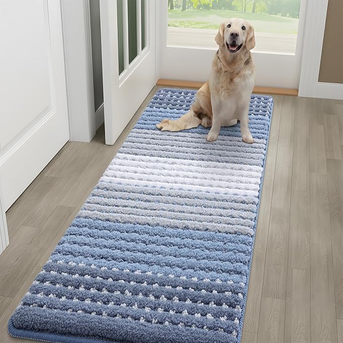 Kitinjoy Indoor Outdoor Door Mat, 59x20 Non-Slip Absorbent Dirt Trapper by Kitinjoy