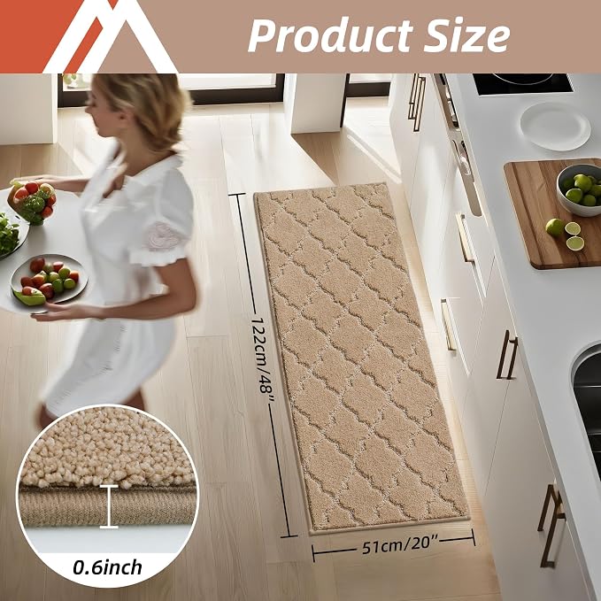 COSY HOMEER-Kitchen-Rugs 20"x48" Non-Slip Absorbent Soft Kitchen Runner Rug - Image 7