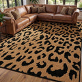 YIHOUSE 6×9 Ft Leopard Area Rugs, Washable High-Low Pile Plush Soft Rug by YIHOUSE