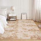 Litanika 5x8 Shag Area Rug for Living Room Bedroom, Tie-Dyed Beige High Pile - Image 2
