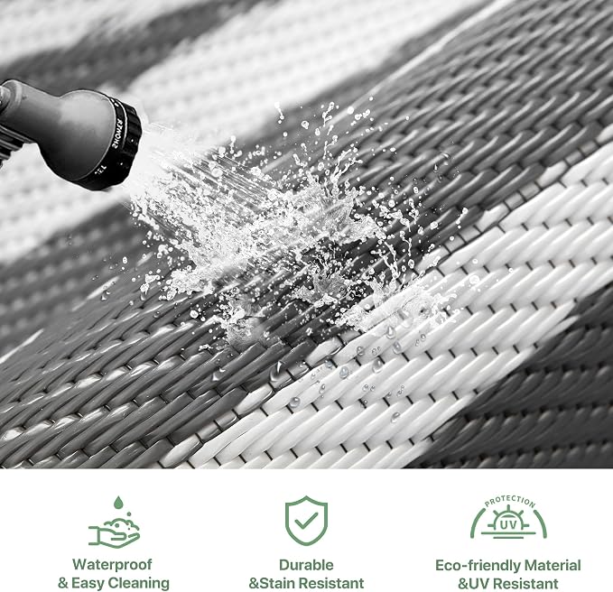 GENIMO Outdoor Rug Waterproof for Patio Decor, Camping Outside Mat for Outdoor - Image 5