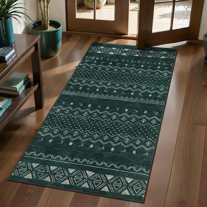 SERISSA 2x4 Rugs for Entryway, Washable Non-Slip Kitchen Runner Rug Small Dark by SERISSAHomeDecorCollection