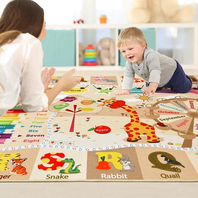 Kids Rugs for Playroom Washable, Educational and Fun Learning Rugs - Image 4