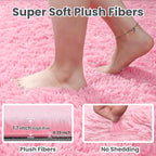 4x6 Area Rugs for Living Room Rug: Soft Fluffy Shag Light Pink Rugs for Bedroom - Image 4