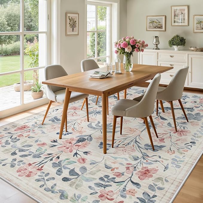 8x10 Area Rugs Washable Rug: Large Boho Living Room Rug Soft Non-Slip Low Pile - Image 4
