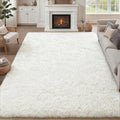 Fluffy Area Rugs 9x12 Living Room Bedroom: Ultra Soft Shag Rug Upgrade Non-Slip by Luxturiy