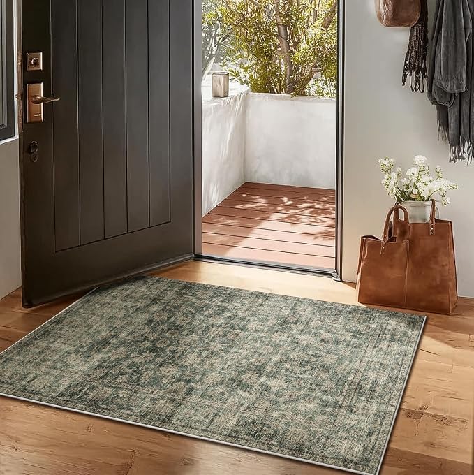 Machine Washable Throw Rugs for Entryway: Door Mat Indoor Entrance 2x3 Rug Boho - Image 5