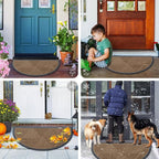 Smiry Half Circle Front Door Mat Outside Entrance, Heavy Duty Sturdy Natural - Image 7