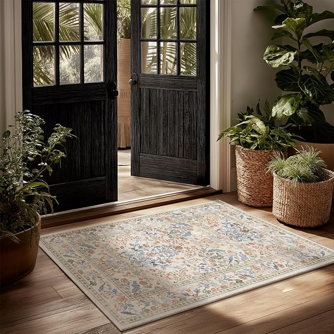 Machine Washable 2x3 Rugs for Entryway: Door Mat Indoor Entrance Small Area Rug by palohom