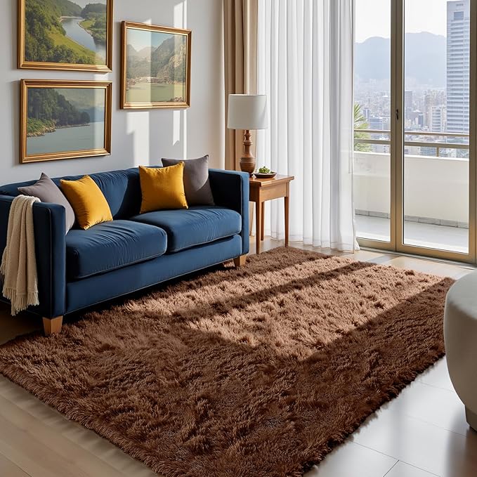 Fluffy Rug Shag Area Rug, Small Bedside Rug, Soft Fluffy Shag Entryway Throw by Yongyangjuxi