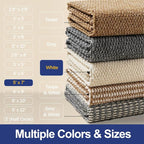 Faux Jute Area Rug 5'x7', Washable & Non-Slip, No Odor. Farmhouse Boho Style - Image 6