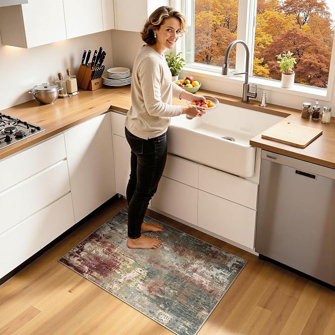 RELEANY Washable Area Rugs 2'x3' Non-Slip Modern Abstract Soft - Image 2