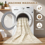 Nakagishi 8x10 Area Rugs Living Room: Washable Boho Large Neutral Modern Soft - Image 2