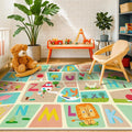 Large ABC Alphabet Classroom Rugs Elementary – 8x10 School Rug by HazoHaus