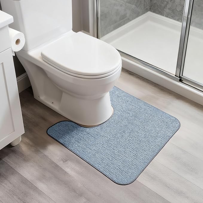Bosap Toilet Rugs U Shaped Bathroom Rug, Machine Washable Non Slip Quick Dry by BosapDirect