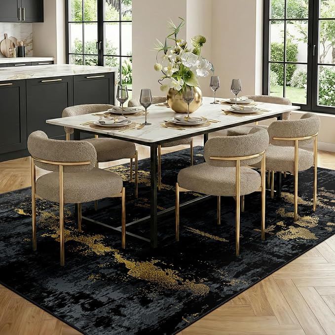 RELEANY Washable Area Rugs 6'x9' Non-Slip Modern Abstract Soft - Image 3